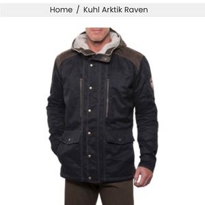 Kuhl Arktik Jacket, Mens Raven/faux leather. Size Medium.